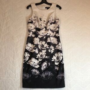 White House Black‎ Market Dress Women's Size 6 White Gray Black Sleevelss